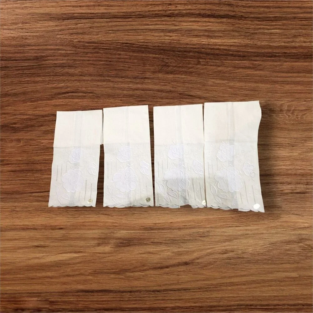 vtg Linen hand towels cream set of 4 kitchen bath‎ tea towels cottage Farmhouse
